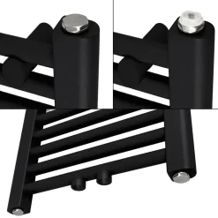 Luxebath Radiateur de Salle de Bain Design Sahara, 500 x 1500 mm, Noir Mat, Forme Droit avec Connexion Central, sans Kit de Raccordement