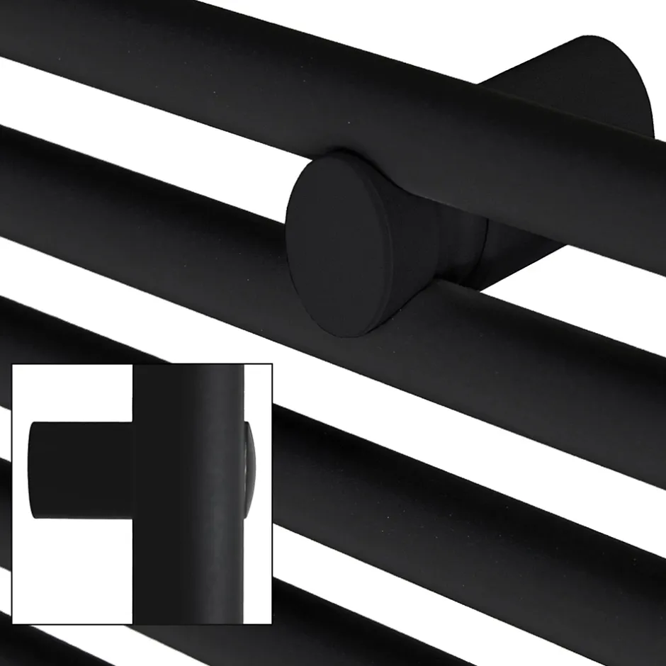 Luxebath Radiateur de Salle de Bain Design Sahara, 300 x 1800 mm, Noir Mat, Forme Droit* Sèche-Serviettes Mixte