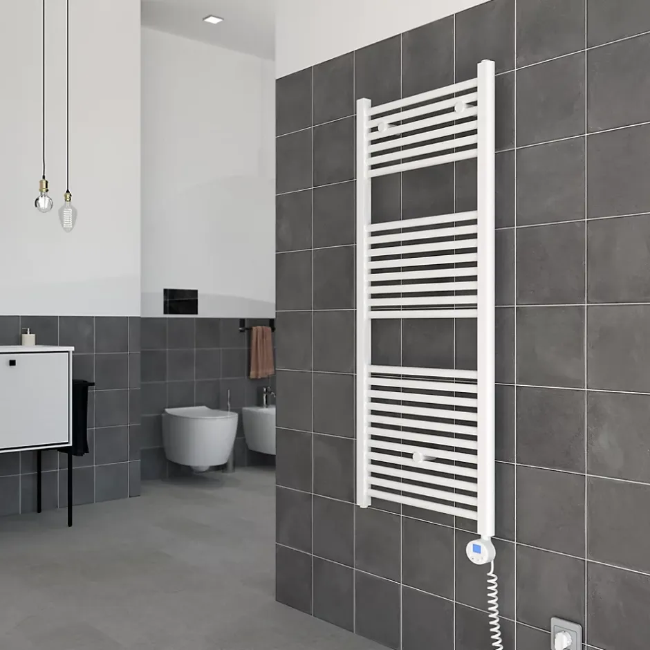 Kiamami Valentina Radiateur De Salle De Bain Avec Thermostat Réglable 60X180 Blanc* Sèche-Serviettes Électrique