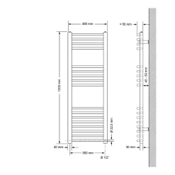 Luxebath Radiateur de Salle de Bain Electrique, Anthracite