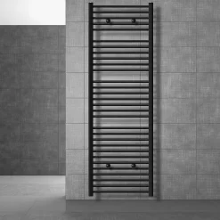 Luxebath Radiateur de Salle de Bain Design Sahara, 600 x 1800 mm, Noir Mat, Forme Droite