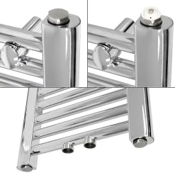 Luxebath Radiateur Design Radiateur Sèche Serviette Porte Serviette Mural 300 x 1400 mm Chrom avec Raccordement Central