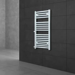 Luxebath Radiateur Design Sahara - 600 x 1200 mm - Blanc - avec Raccord Latéral 500 mm - Sèche-Serviettes Rénovation pour Salle de Bain* Sèche-Serviettes Mixte
