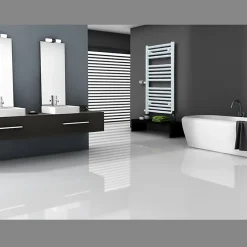 Luxebath Radiateur Design Sahara - 600 x 1200 mm - Blanc - avec Raccord Latéral 500 mm - Sèche-Serviettes Rénovation pour Salle de Bain* Sèche-Serviettes Mixte