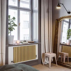 Matisere Radiateur doré mixte de 600mm de haut et 790mm de large - 602 Watt - TUN600/790VWSY7BRA* Sèche-Serviettes Mixte
