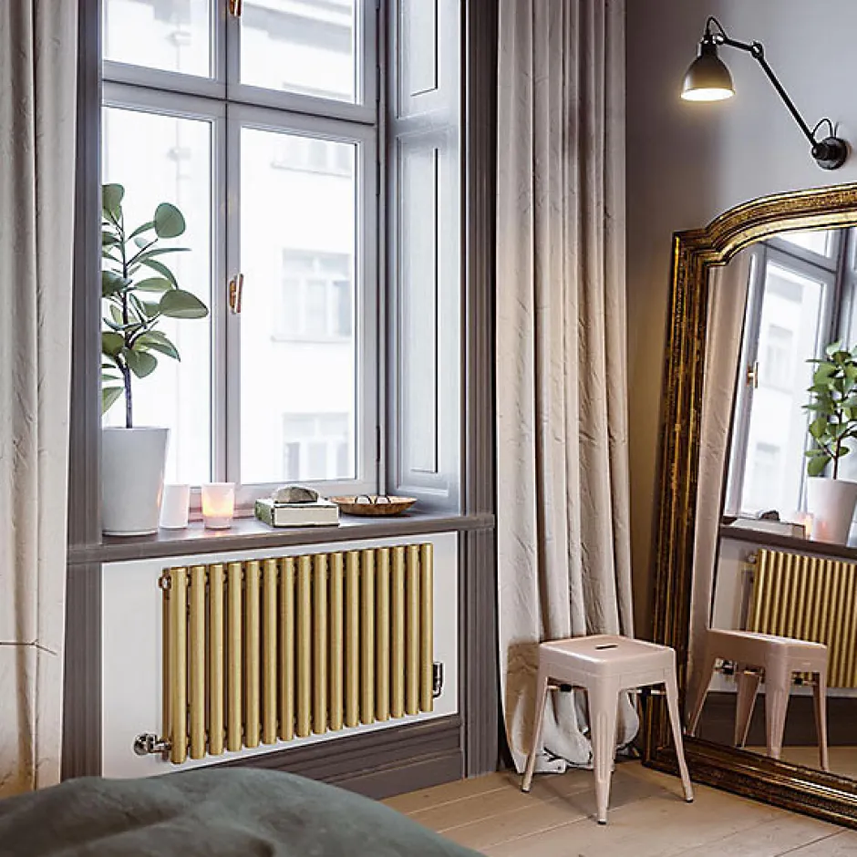 Matisere Radiateur doré mixte de 600mm de haut et 790mm de large - 602 Watt - TUN600/790VWSY7BRA* Sèche-Serviettes Mixte