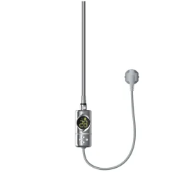 Luxebath Radiateur Electrique Sahara 500x800 mm, Chrome, Sèche-Serviettes en Panneau, Raccordement Latéral Courbé, Barre Chauffante