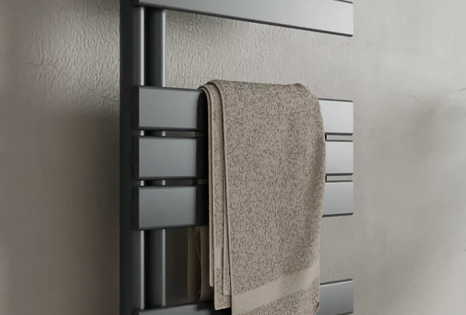 Bernstein Radiateur et sèche-serviettes design D16G gris anthracite, raccord gauche ou droite - 160x60cm, Sans kit de connexion* Sèche-Serviettes Mixte