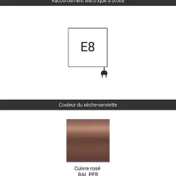 Matisere Radiateur électrique cuivre - (HxL) 1900x390mm - 800 Watt - 800 Watt - CAN1900-390E8PER