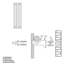 Luxebath Radiateur Panneau Design Stella, 370x1800 mm, Blanc* Sèche-Serviettes Mixte