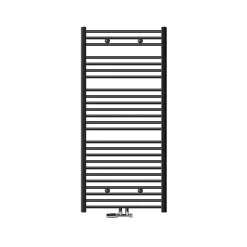 Luxebath Radiateur Salle de Bain 750x1500 mm Anthracite Courbé Raccord Central au Bas avec Garniture de Raccordement Forme d'Angle