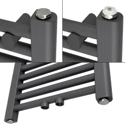 ECD Germany Radiateur Salle de Bain 300x1400 mm Anthracite Droite Raccord Central au Bas