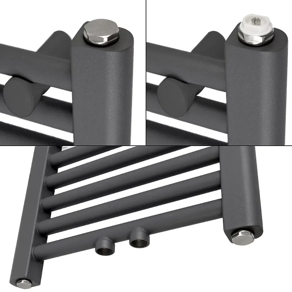 ECD Germany Radiateur Salle de Bain 300x1400 mm Anthracite Droite Raccord Central au Bas