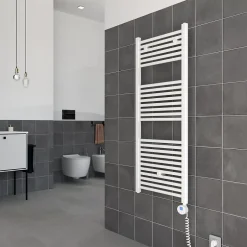 Kiamami Valentina Radiateur Sèche-Serviettes Électrique Avec Thermostat Réglable 50X150 Blanc* Sèche-Serviettes Électrique