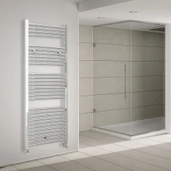 Kibath Radiateur sèche-serviettes circuit de chauffage 150 cm x 50 cm finition chrome poli en acier* Sèche-Serviettes Eau Chaude