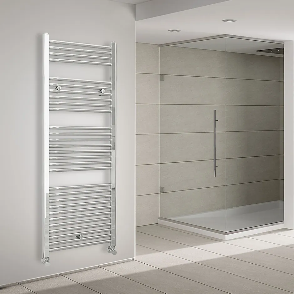 Kibath Radiateur sèche-serviettes circuit de chauffage 150 cm x 50 cm finition chrome poli en acier* Sèche-Serviettes Eau Chaude