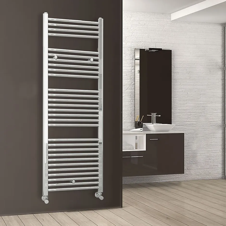 Kibath Radiateur sèche-serviettes circuit de chauffage 150 cm x 50 cm finition chrome poli en acier* Sèche-Serviettes Eau Chaude