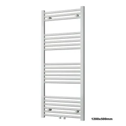 Bernstein Radiateur sèche-serviettes 120x50cm design de salle de bain en laiton - Blanc - R18W - Sans porte-serviette ni kit de connexion* Sèche-Serviettes Eau Chaude