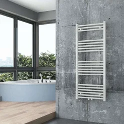 Bernstein Radiateur sèche-serviettes 120x50cm design de salle de bain en laiton - Blanc - R18W - Sans porte-serviette ni kit de connexion* Sèche-Serviettes Eau Chaude