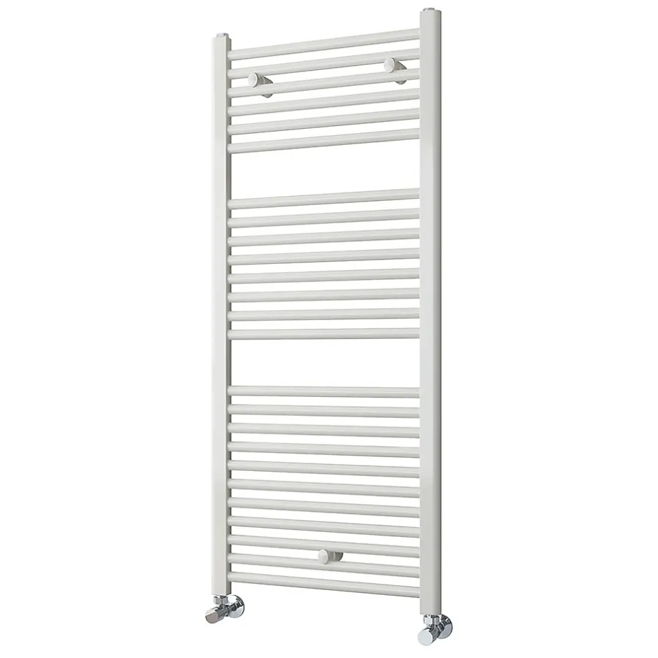 Kibath Radiateur sèche-serviettes circuit de chauffage 120 cm x 50 cm finition BLANC brillant en acier