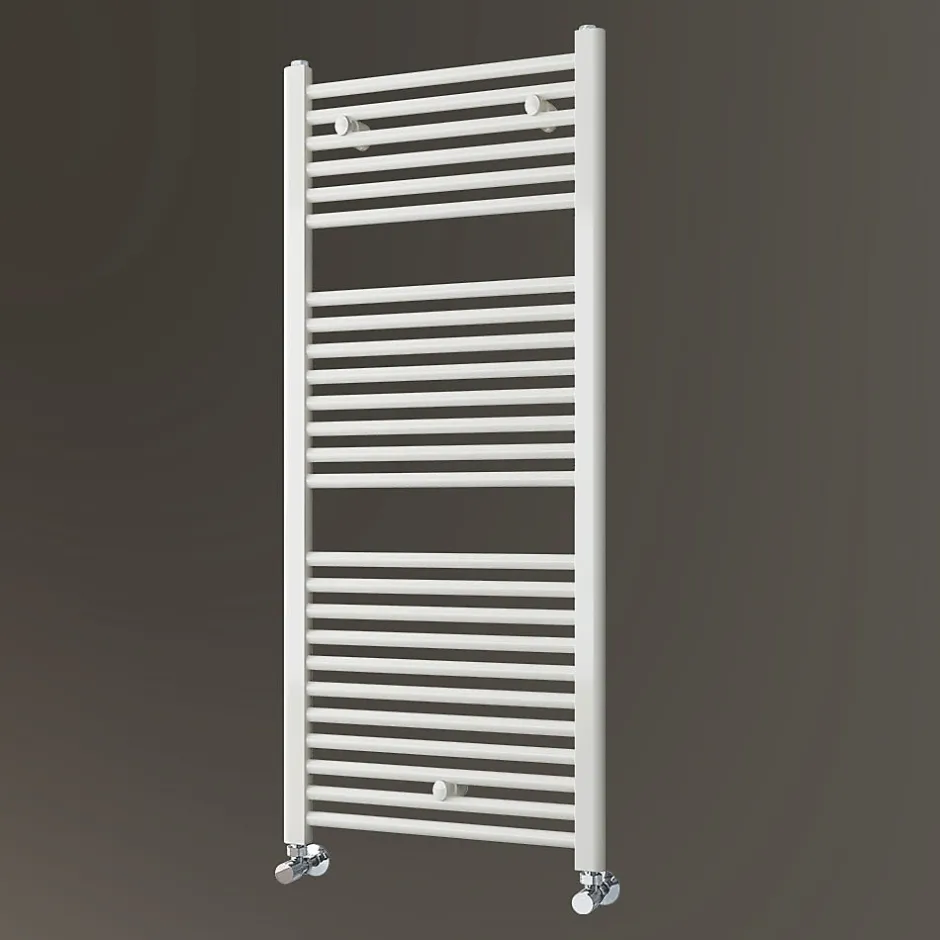 Kibath Radiateur sèche-serviettes circuit de chauffage 120 cm x 50 cm finition BLANC brillant en acier