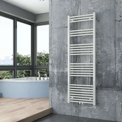 Bernstein Radiateur sèche-serviettes 150x50cm design de salle de bain en laiton - Blanc - R18W - Sans porte-serviette ni kit de connexion