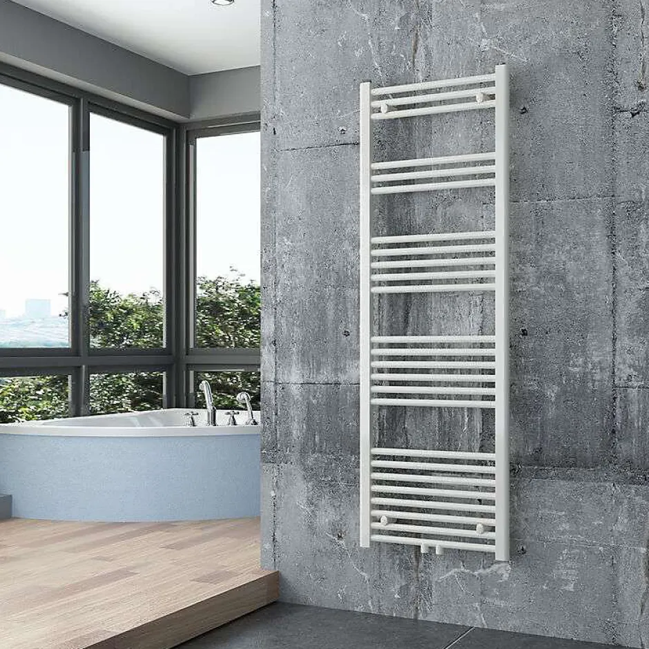 Bernstein Radiateur sèche-serviettes 150x50cm design de salle de bain en laiton - Blanc - R18W - Sans porte-serviette ni kit de connexion