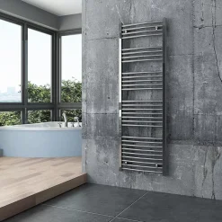 Bernstein Radiateur sèche-serviettes design 150x50cm acier inox - Chrome - R20C - Sans porte-serviette, Avec kit connexion chromé