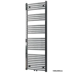 Bernstein Radiateur sèche-serviettes design 150x50cm acier inox - Chrome - R20C - Sans porte-serviette, Avec kit connexion chromé