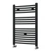 Kibath Radiateur sèche-serviettes circuit de chauffage 80 cm x 50 cm finition NOIR mat en acier