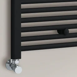 Kibath Radiateur sèche-serviettes circuit de chauffage 80 cm x 50 cm finition NOIR mat en acier