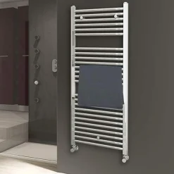 Kibath Radiateur sèche-serviettes circuit de chauffage 120 cm x 50 cm finition chrome poli en acier* Sèche-Serviettes Eau Chaude