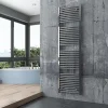 Bernstein Radiateur sèche-serviettes design 180x50cm acier inox - Chrome - R20C - Avec porte-serviette, Sans kit connexion* Sèche-Serviettes Eau Chaude