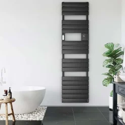 Atlantic Radiateur sèche-serviettes connecté Adelis étroit avec soufflerie 1500W Graphite - - 861944