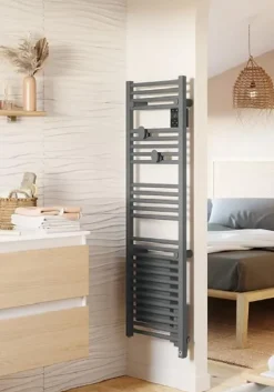 Thermor Radiateur sèche-serviettes électrique Riva 5 - Avec soufflerie - 500W+1000W - Dimensions: 1098 x 500 x 134 mm