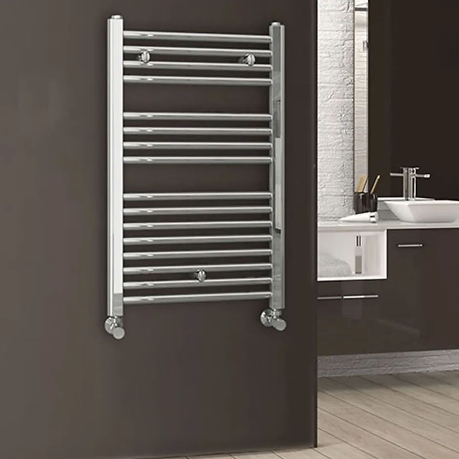 Kibath Radiateur sèche-serviettes circuit de chauffage 80 cm x 50 cm finition chrome poli en acier