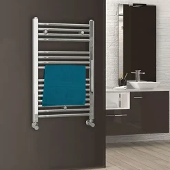 Kibath Radiateur sèche-serviettes circuit de chauffage 80 cm x 50 cm finition chrome poli en acier