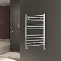 Kibath Radiateur sèche-serviettes circuit de chauffage 80 cm x 50 cm finition chrome poli en acier