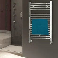 Kibath Radiateur sèche-serviettes circuit de chauffage 80 cm x 50 cm finition chrome poli en acier