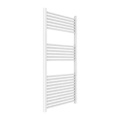 Kiamami Valentina Radiateur Sèche-Serviettes Pour Salle De Bains 60X120 En Acier Blanc Avec 23 Tubes