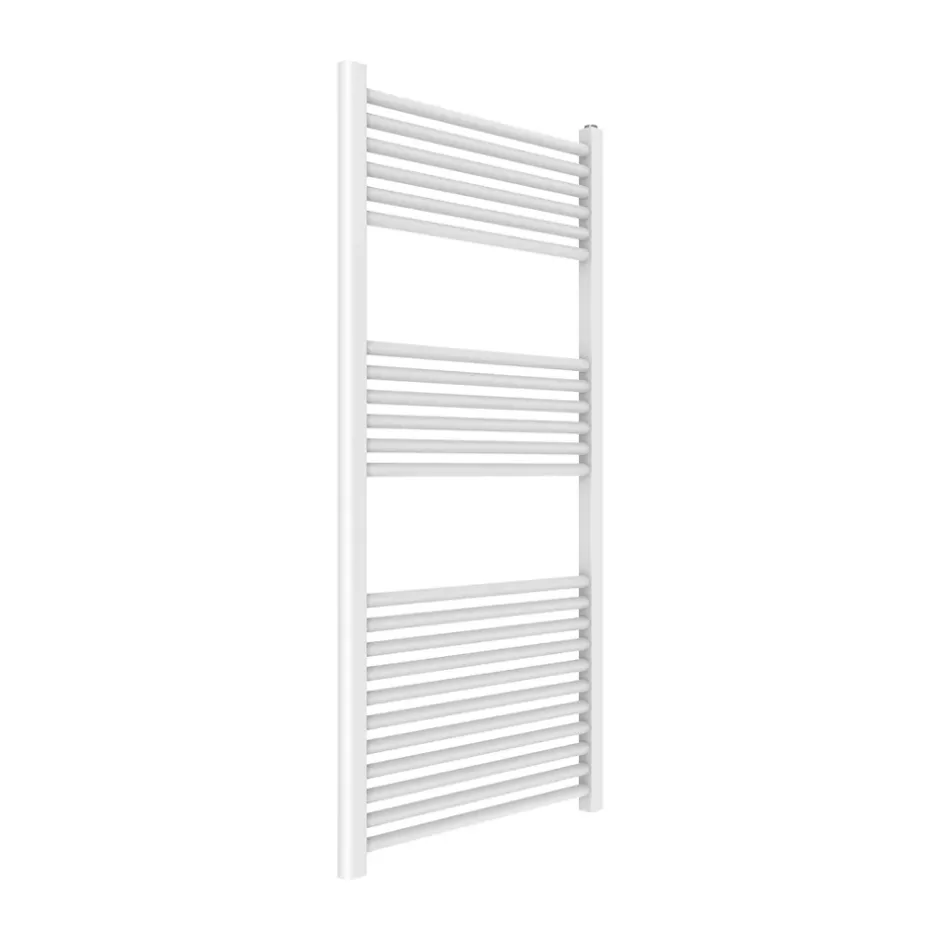 Kiamami Valentina Radiateur Sèche-Serviettes Pour Salle De Bains 60X120 En Acier Blanc Avec 23 Tubes