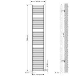 ECD Germany Radiateur sèche-serviettes Electrique avec résistance 1200W