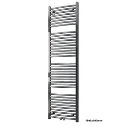 Bernstein Radiateur sèche-serviettes design 180x50cm acier inox - Chrome - R20C - Sans porte-serviette, Avec kit connexion chromé* Sèche-Serviettes Eau Chaude