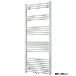 Bernstein Radiateur sèche-serviettes 150x60cm design de salle de bain en laiton - Blanc - R18W - Sans porte-serviette ni kit de connexion