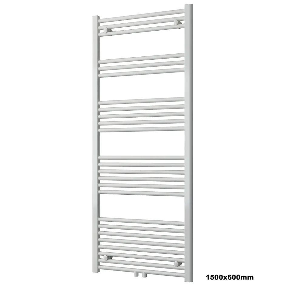 Bernstein Radiateur sèche-serviettes 150x60cm design de salle de bain en laiton - Blanc - R18W - Sans porte-serviette ni kit de connexion