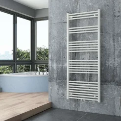 Bernstein Radiateur sèche-serviettes 150x60cm design de salle de bain en laiton - Blanc - R18W - Sans porte-serviette ni kit de connexion