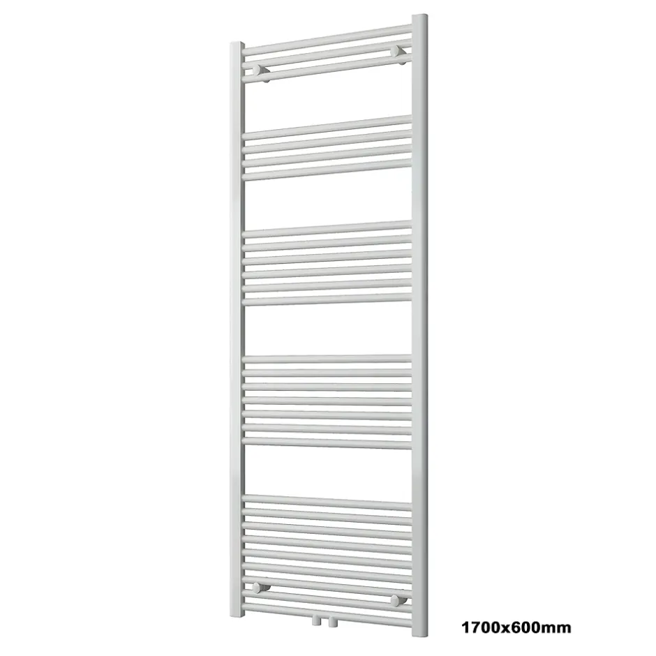 Bernstein Radiateur sèche-serviettes 170x60cm design salle de bain en laiton, Blanc, R18W, Avex Porte-serviette droit, Sans kit de connexion* Sèche-Serviettes Eau Chaude