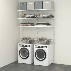 Form Rangement buanderie 2 colonnes avec 2 paniers H. 200 x L. 132 x P. 40 cm* Rangement Buanderie