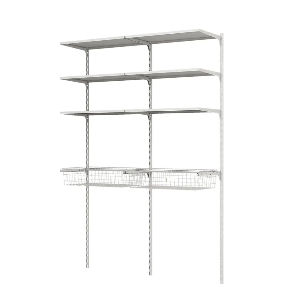 Form Rangement buanderie 2 colonnes avec 2 paniers H. 200 x L. 132 x P. 40 cm* Rangement Buanderie
