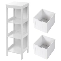 Calicosy Rangement de Salle de Bain 2 Tiroirs L89 cm - Blanc* Etagère Salle De Bains